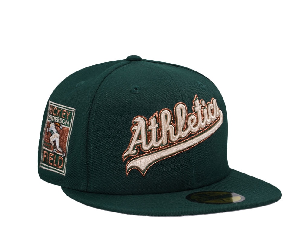 New Era Oakland Athletics Rickey Henderson Field Dark Green Copper 59Fifty Fitted Gorra