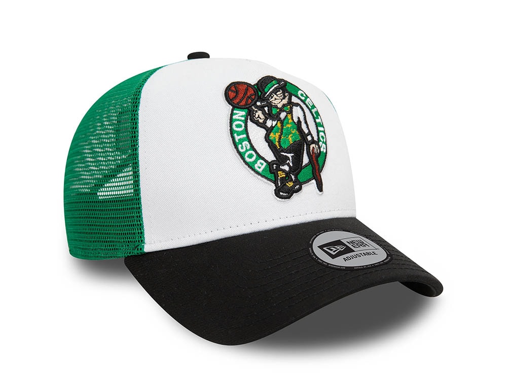 New Era Boston Celtics White 9Forty Trucker A Frame Snapback Gorra