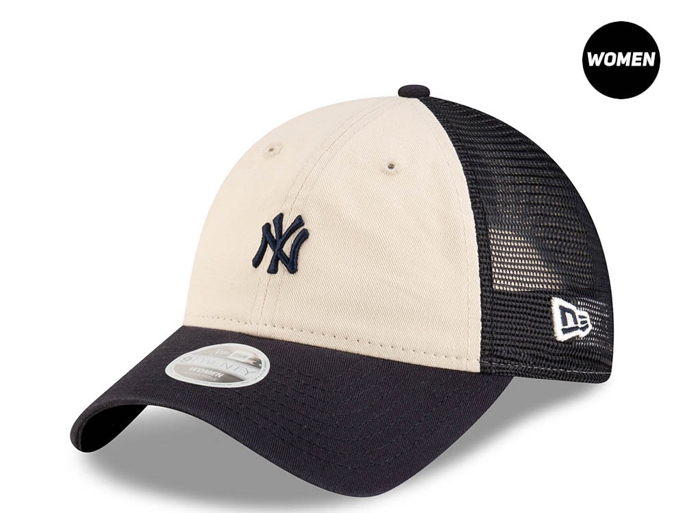New Era New York Yankees Small Icon Stone Womens 9Twenty Trucker Snapback Gorra