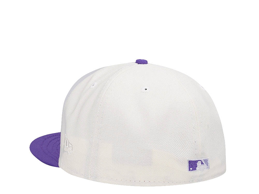 New Era Texas Rangers All Star Game 1995 Cream Purple Two Tone Edition 59Fifty Fitted Gorra