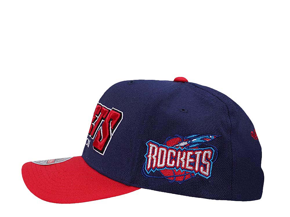 Mitchell & Ness Houston Rockets Shredder Stretch Hardwood Classic Red Flex Snapback Gorra