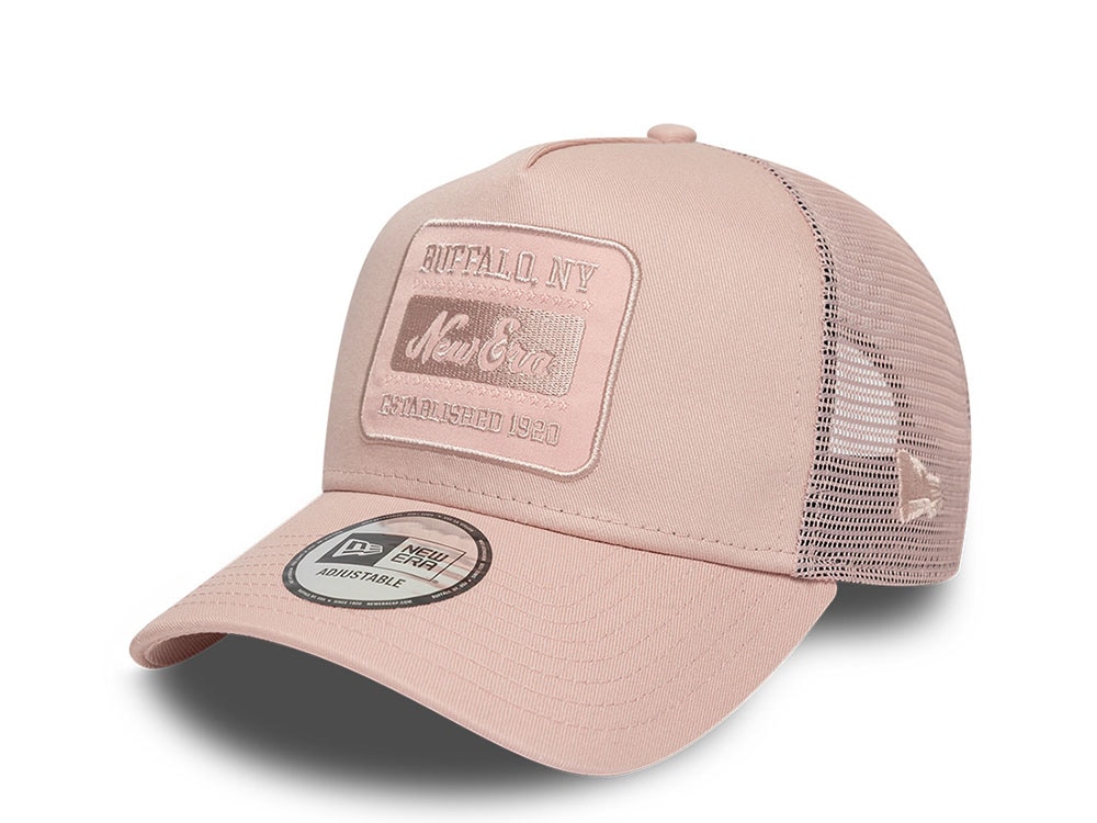 New Era Buffalo NY Tonal Patch Pink 9Forty A Frame Trucker Snapback Gorra