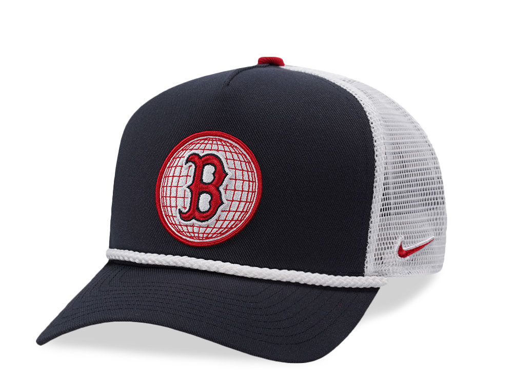 Nike Boston Red Sox Primetime Dri-Fit Rise Black Edition Trucker Snapback Gorra