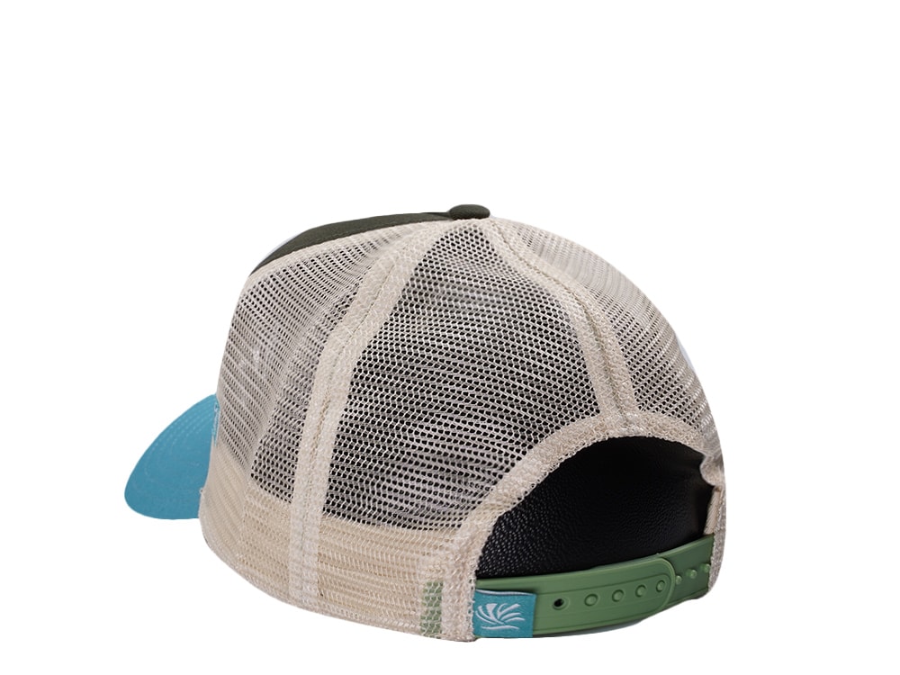 Djinns HFT Be Green Surfing Olive Coastal Edition Trucker Snapback Gorra