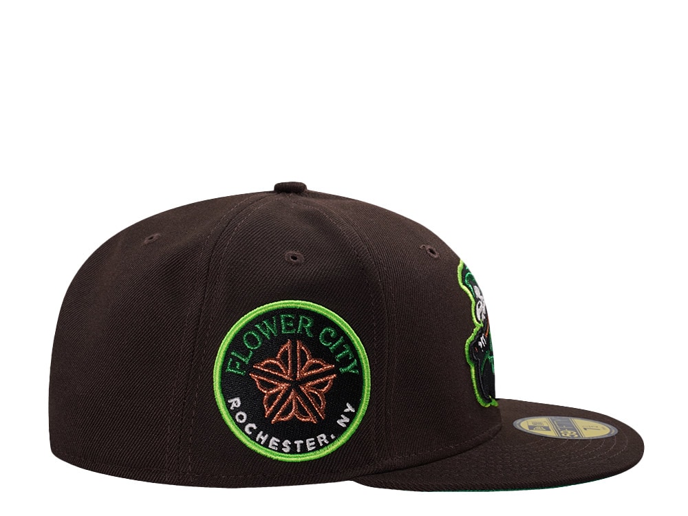 New Era Rochester Red Wings Flower City Burnt Wood Glow in the Dark Horror Edition 59Fifty Fitted Gorra
