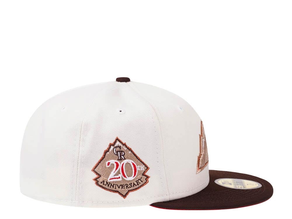 New Era Colorado Rockies 20th Anniversary Cream Red Two Tone Edition 59Fifty Fitted Gorra