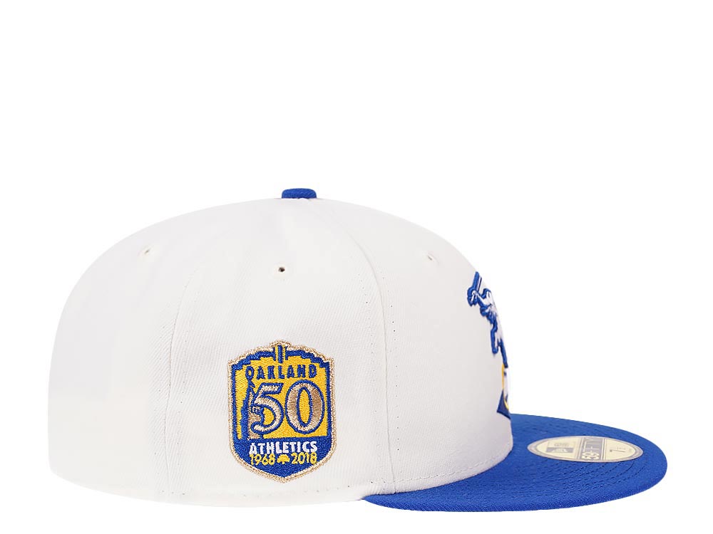 New Era Oakland Athletics 50th Anniversary Cream Color Flip Edition 59Fifty Fitted Gorra