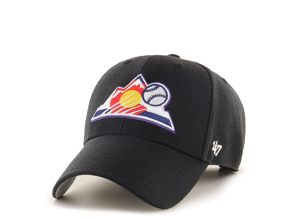 47Brand Colorado Rockies Black Classic Strapback Gorra