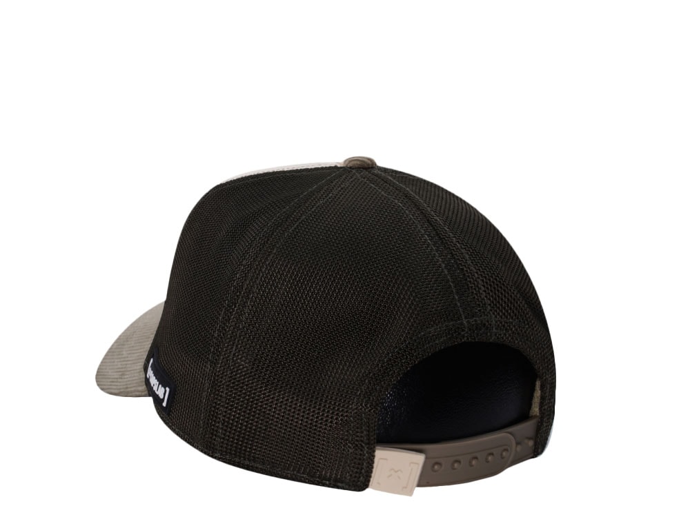Capslab Superman World Beige Trucker Snapback Gorra