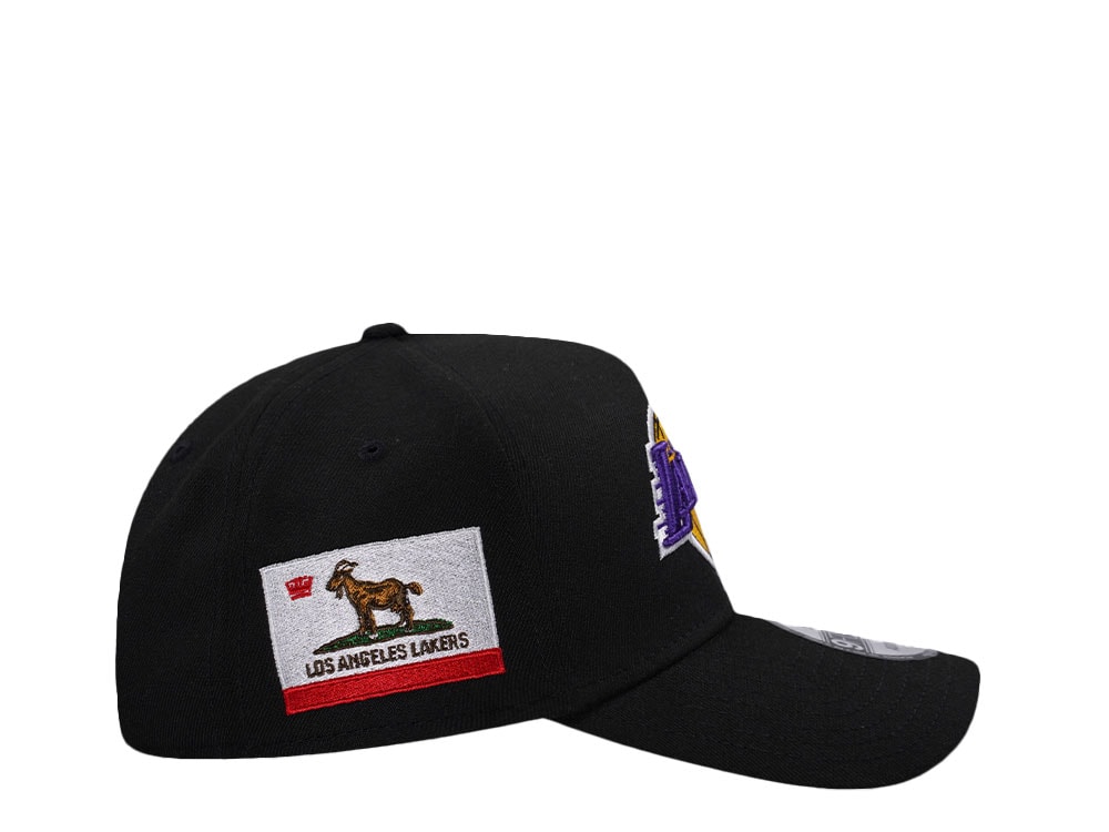 New Era Los Angeles Lakers Goat Flag Black Edition 9Forty A Frame Snapback Gorra