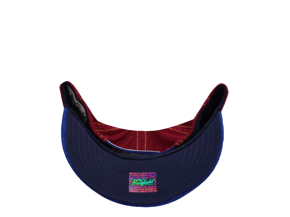 Hatfield American Racer Corduroy White Blue Snapback Gorra