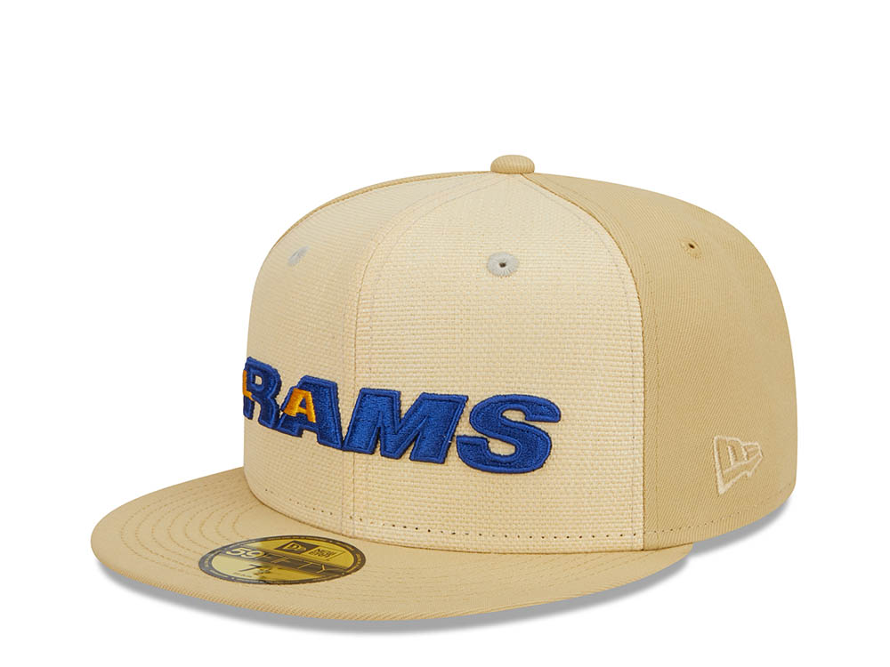 New Era Los Angeles Rams Pro Bowl Honolulu 1987 Raffia Front Vegas Gold Edition 59Fifty Fitted Gorra