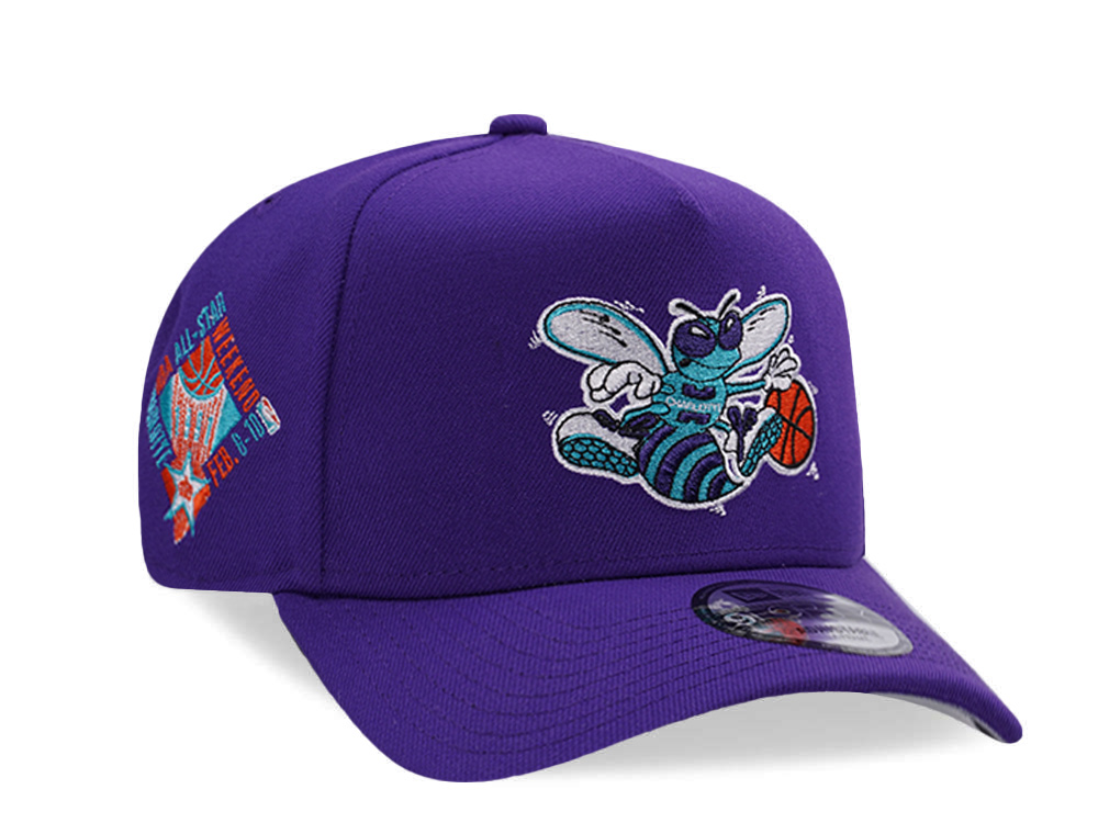 New Era Charlotte Hornets All Star Game 1991 Purple Prime Edition 9Forty A Frame Snapback Gorra