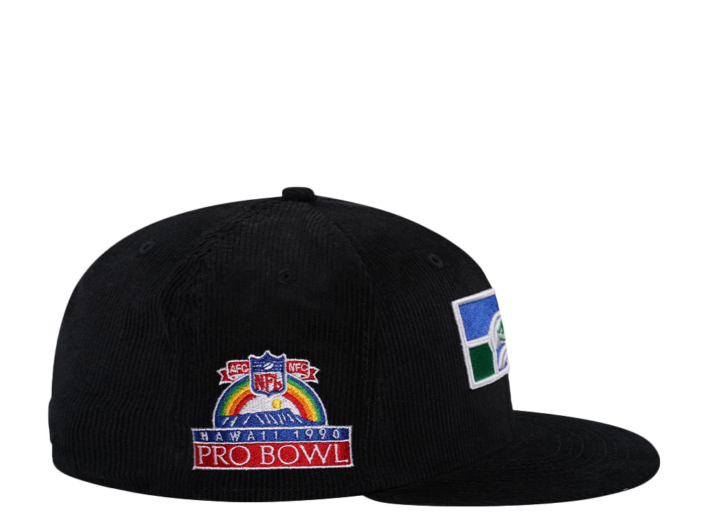 New Era Seattle Seahawks Pro Bowl 1990 Black Corduroy Edition 59Fifty Fitted Gorra