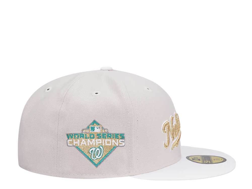 New Era Washington Nationals World Series 2019 Champions Stone White Two Tone Edition 59Fifty Fitted Gorra