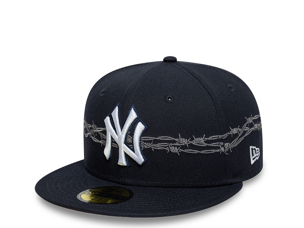 New Era New York Yankees MLB Icon Barbwire Navy Prime Edition 59Fifty Fitted Gorra