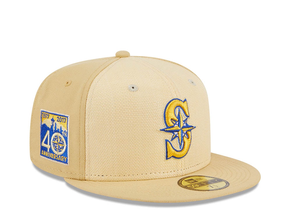 New Era Seattle Mariners 40th Anniversary Raffia Front Vegas Gold Edition 59Fifty Fitted Gorra