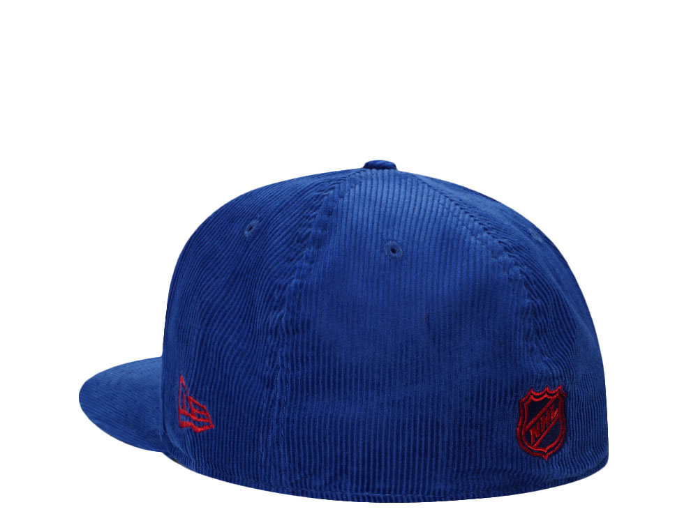 New Era New York Rangers 100th Anniversary Royal Corduroy Throwback Edition 59Fifty Fitted Gorra