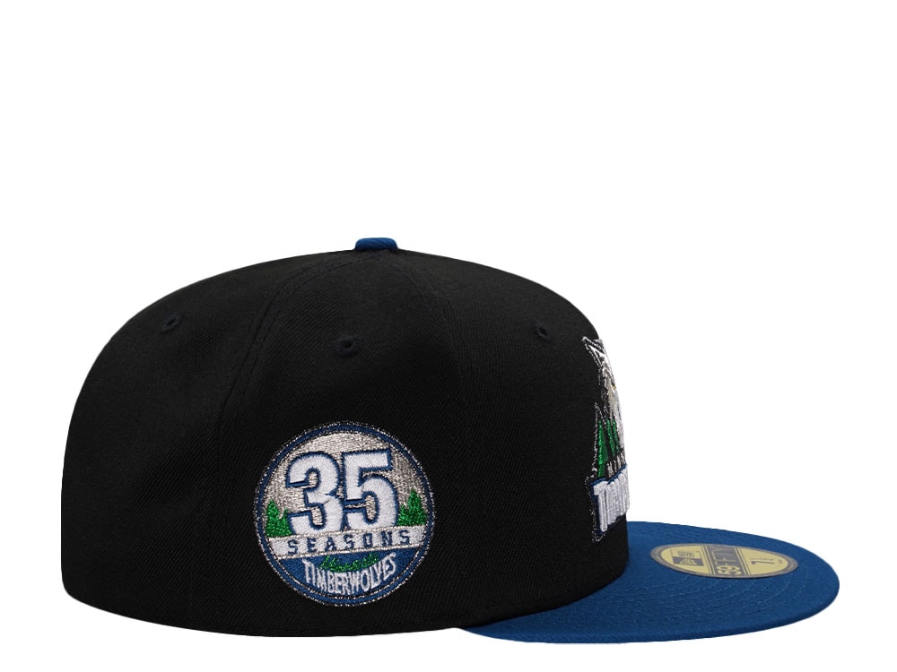 New Era Minnesota Timberwolves 35th Anniversary Black Two Tone Edition 59Fifty Fitted Gorra
