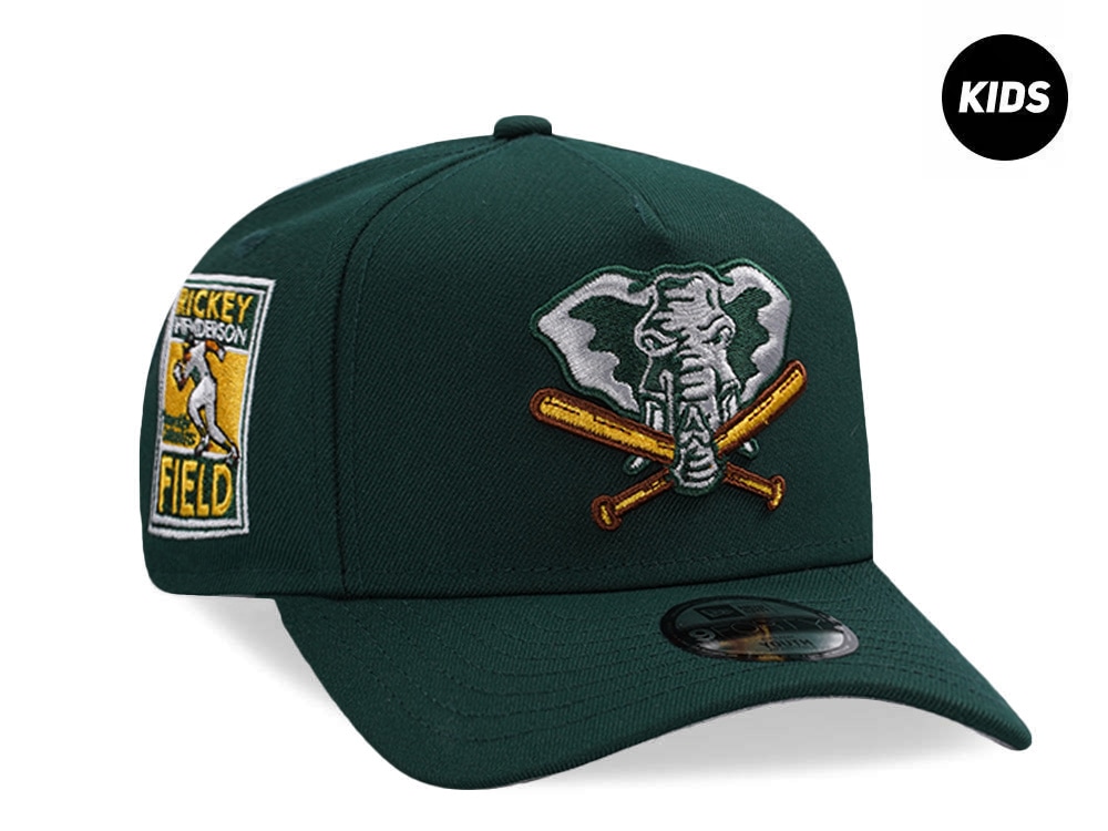 New Era Oakland Athletics Rickey Henderson Field Dark Green Prime Edition Kids 9Forty A Frame Snapback Gorra