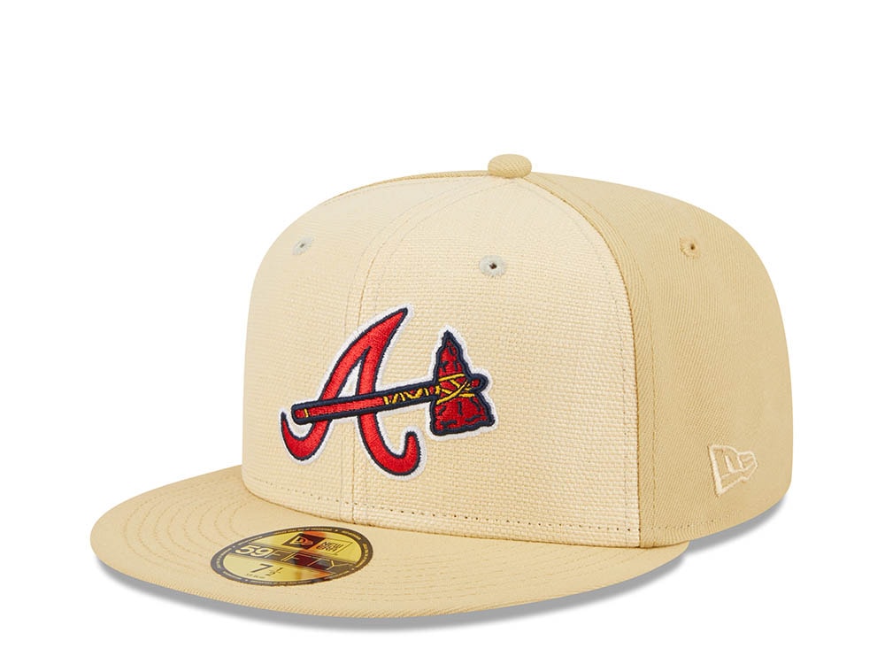 New Era Atlanta Braves 150th Anniversary Raffia Front Vegas Gold Edition 59Fifty Fitted Gorra