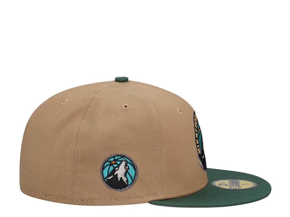New Era Minnesota Timberwolves Khaki Green Two Tone Classic Edition 59Fifty Fitted Gorra