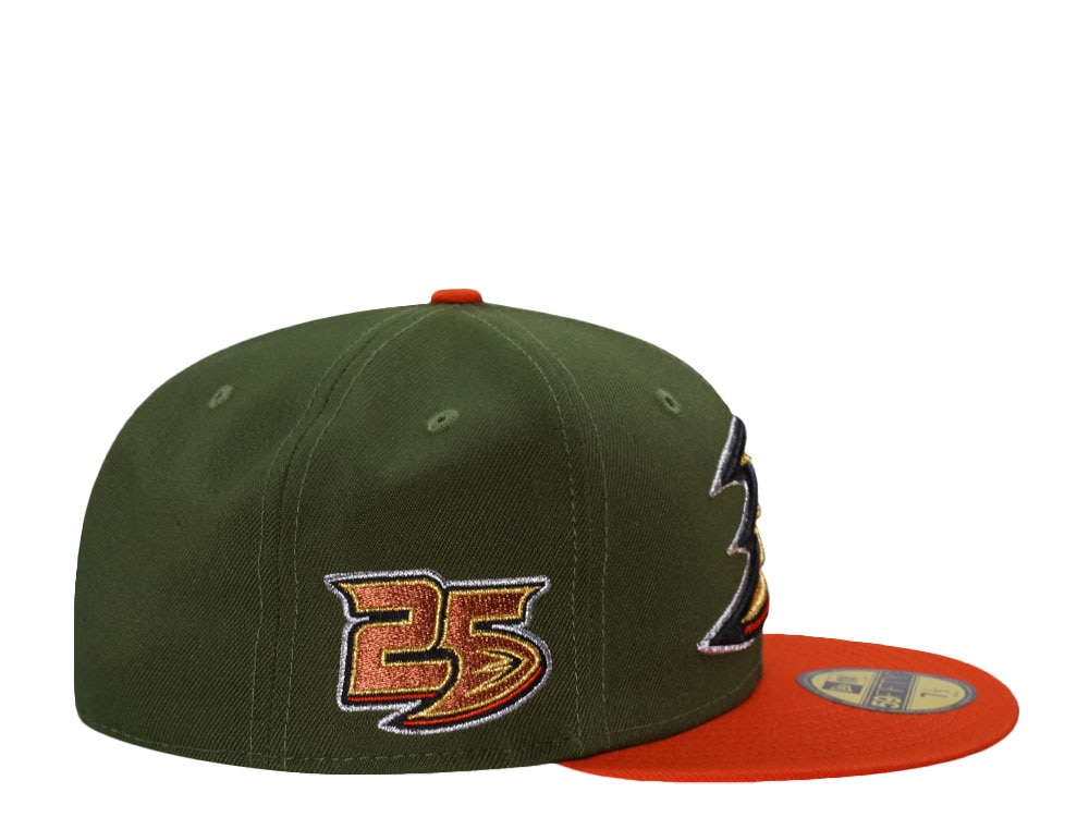 New Era Anaheim Ducks 25th Anniversary Rifle Green Two Tone Edition 59Fifty Fitted Gorra