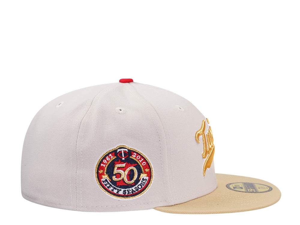New Era Minnesota Twins 50th Season Stone Gold Two Tone Edition 59Fifty Fitted Gorra