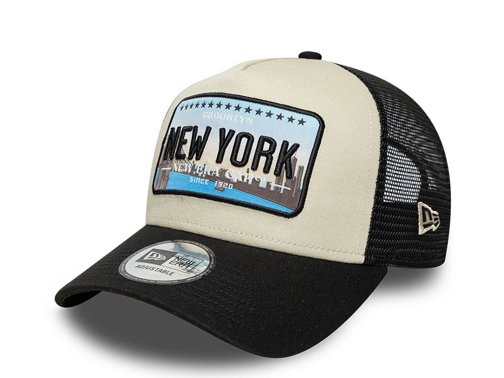 New Era New York License Plate Stone Edition 9Forty A Frame Trucker Snapback Gorra