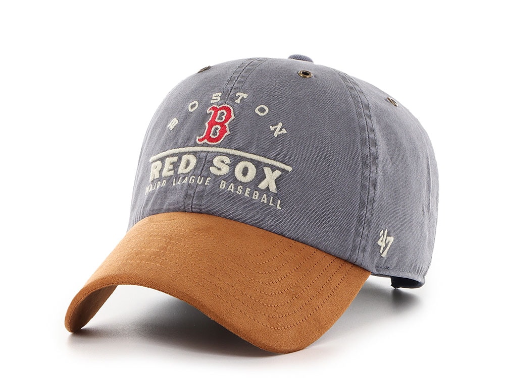 47 Brand Boston Red Sox Suede Visor Light Gray Clean Up Strapback Gorra