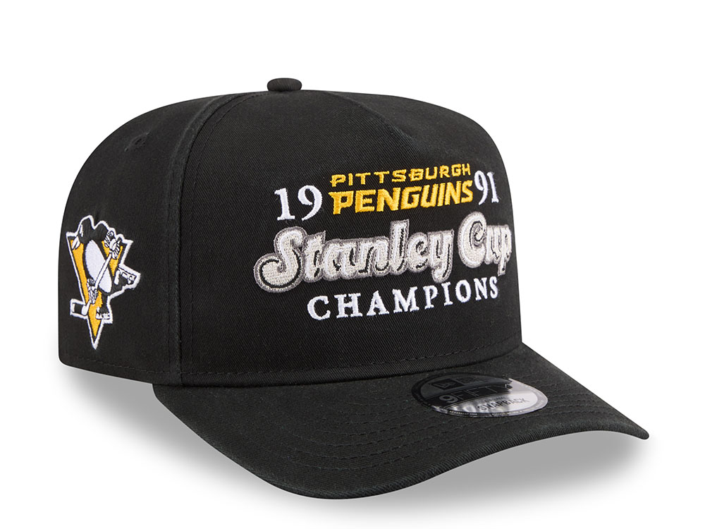New Era Pittsburgh Penguins Stanley Cup Champions 1991 Historic Black Edition 9Fifty A Frame Snapback Gorra