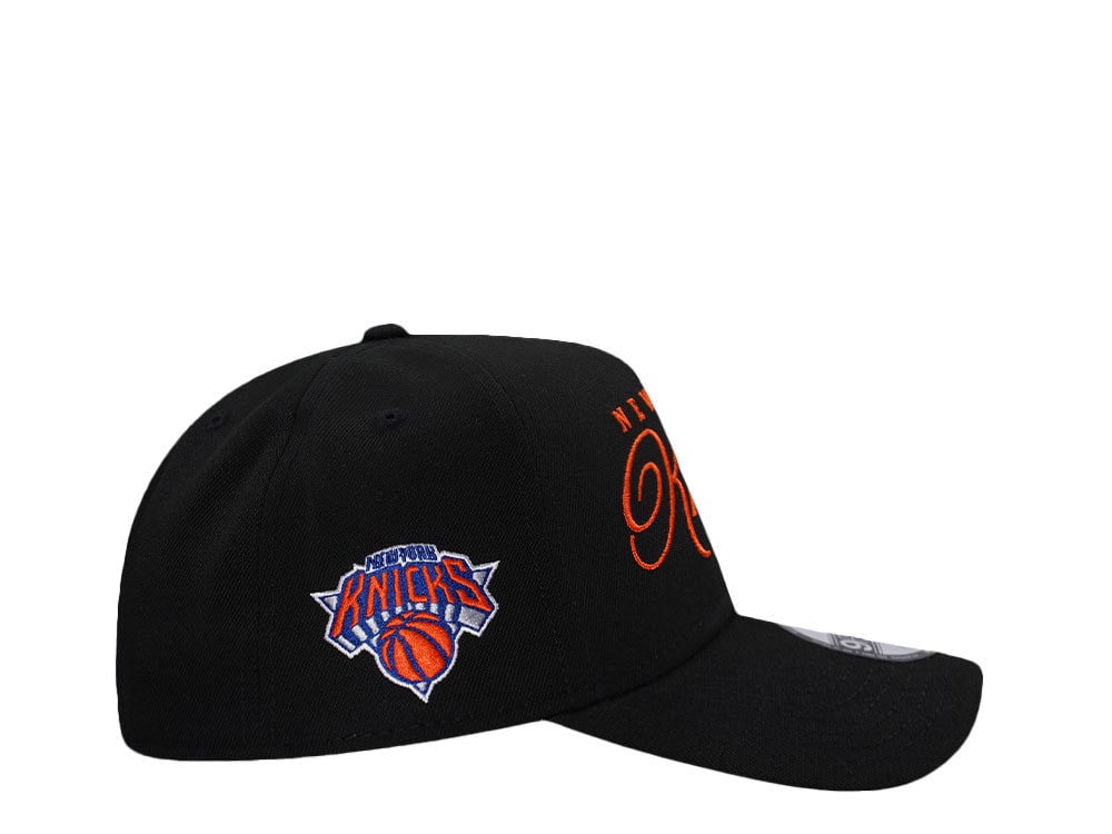 New Era New York Knicks Classic Script Black Prime Edition 9Forty A Frame Snapback Gorra
