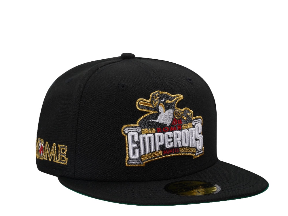 New Era Rome Emperors Black Gold Throwback Edition 59Fifty Fitted Gorra
