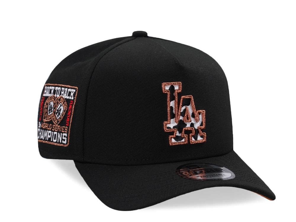 New Era Los Angeles Dodgers Back To Back Champions Cow Black Prime Edition 9Forty A Frame Snapback Gorra