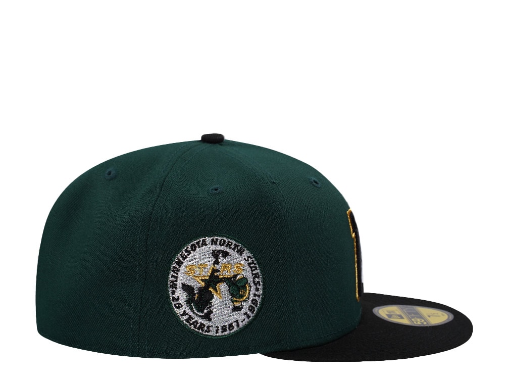 New Era Minnesota North Stars 25th Anniversary Dark Green Two Tone Edition 59Fifty Fitted Gorra