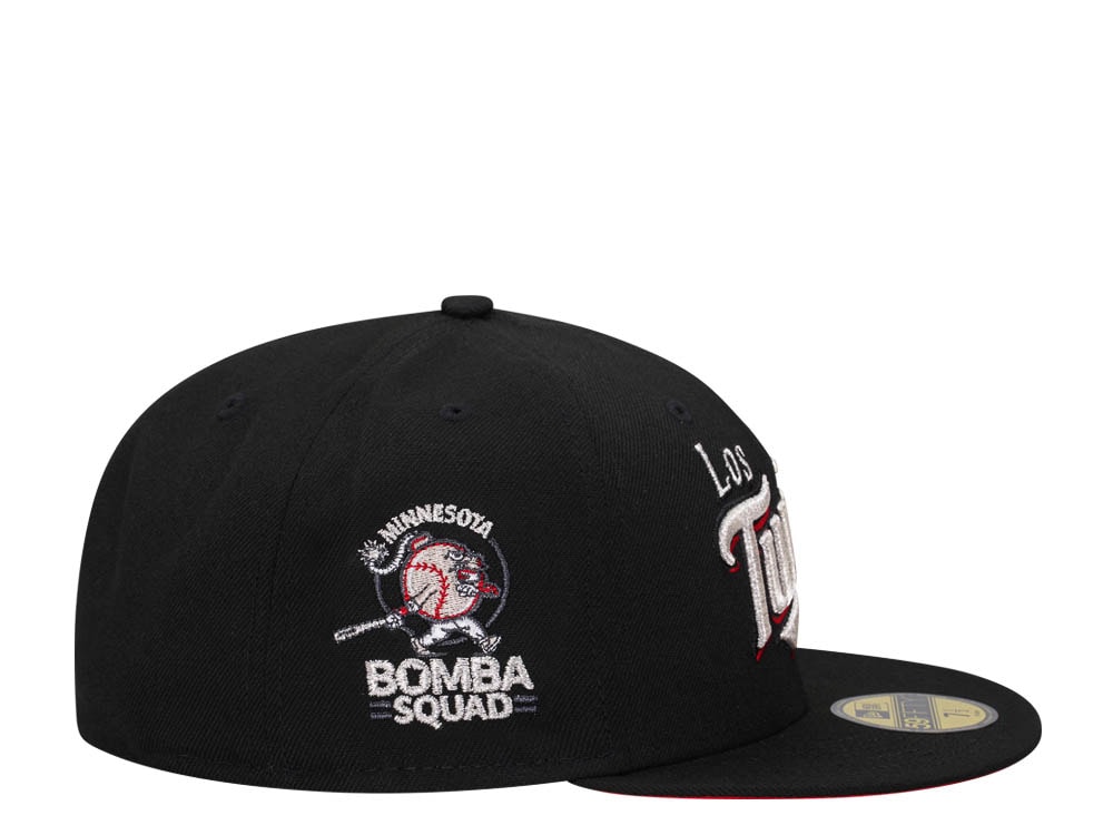 New Era Minnesota Twins Bomba Squad Black and Red Metallic Edition 59Fifty Fitted Gorra