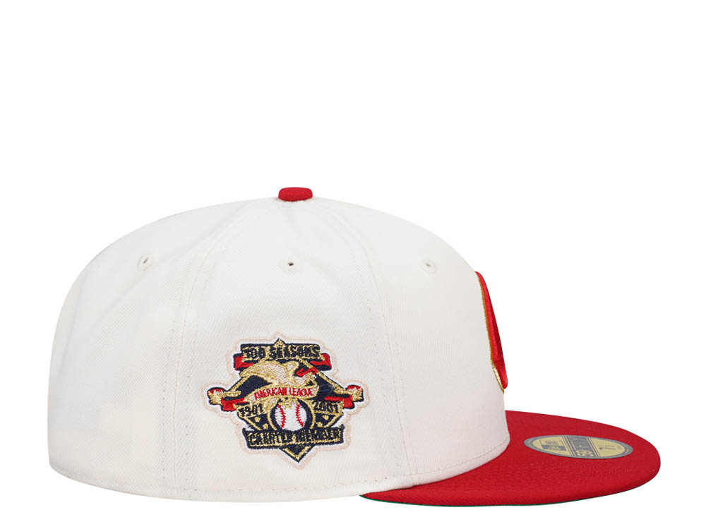 New Era Cleveland Indians 100 Seasons Amercian League Chrome Throwback Two Tone Edition 59Fifty Fitted Gorra