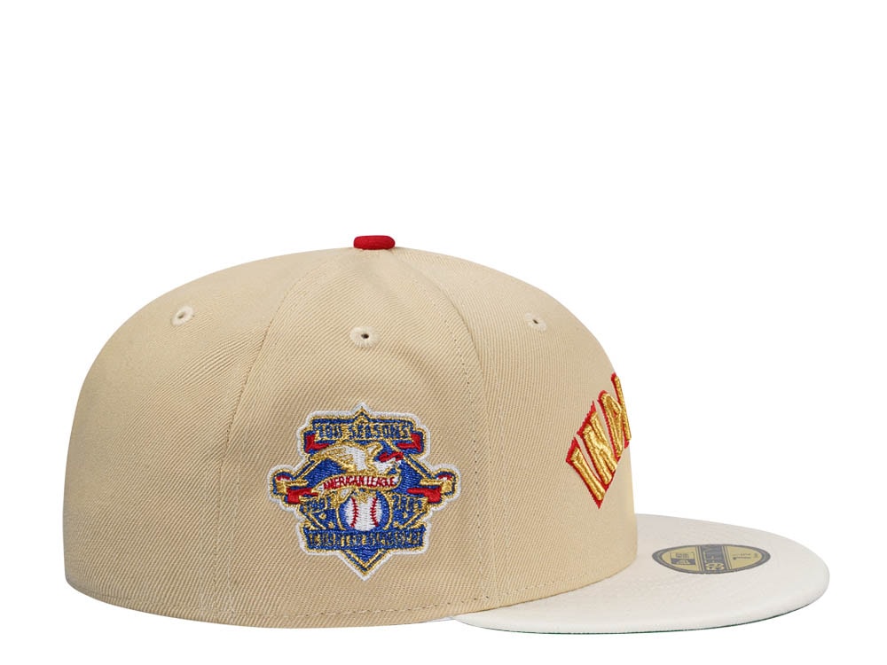 New Era Cleveland Indians 100 Seasons Vegas Gold Two Tone Edition 59Fifty Fitted Gorra