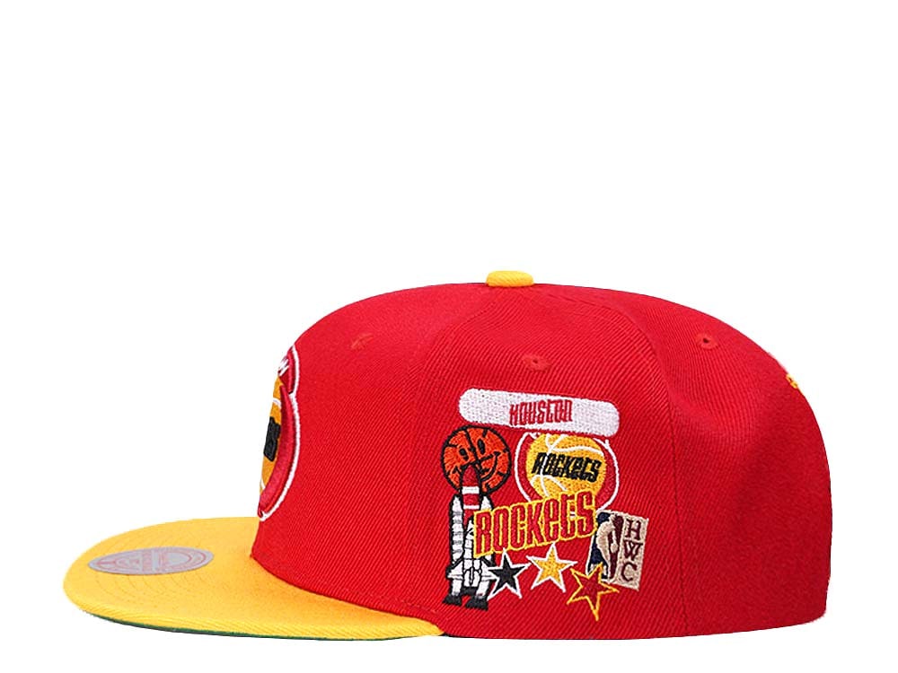Mitchell & Ness Houston Rockets Patch Overload Hardwood Classic Snapback Gorra