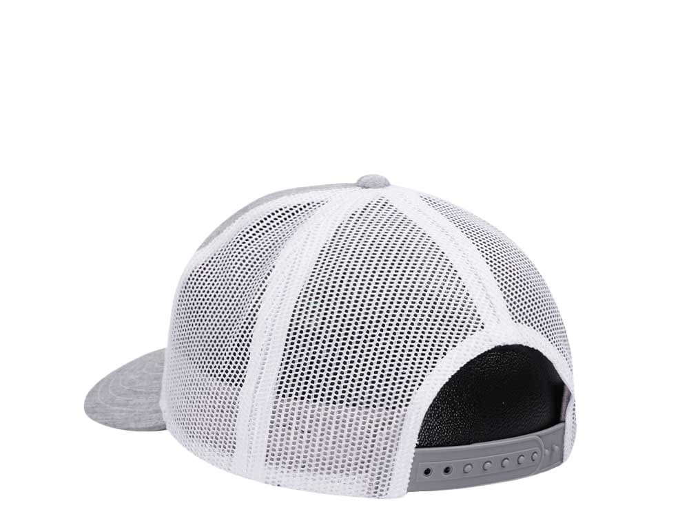 John Deere Twill Mesh Sueded Logo Grey White Trucker Snapback Gorra