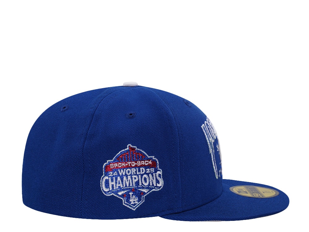 New Era Los Angeles Dodgers Back to Back World Champions Blue Prime Edition 59Fifty Fitted Gorra