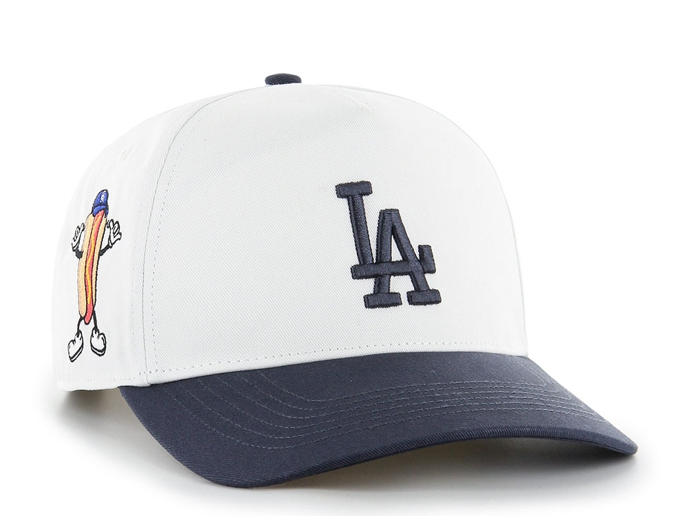 47Brand Los Angeles Dodgers White Cartoon Icon Edition Hitch Snapback Gorra