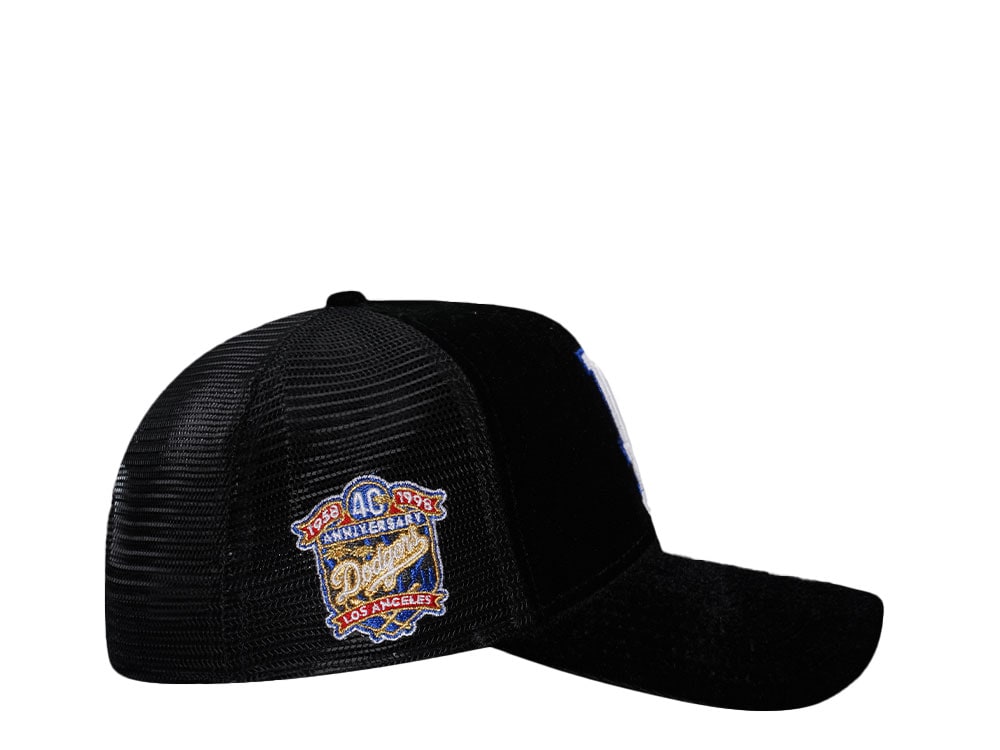New Era Los Angeles Dodgers 40th Anniversary Black Velvet Trucker Edition 9Forty A Frame Snapback Gorra