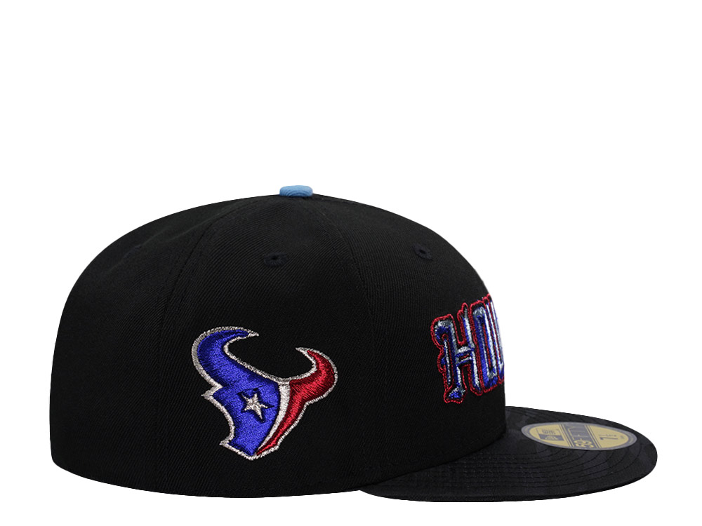 New Era Houston Texans Black Metallic Two Tone Edition 59Fifty Fitted Gorra