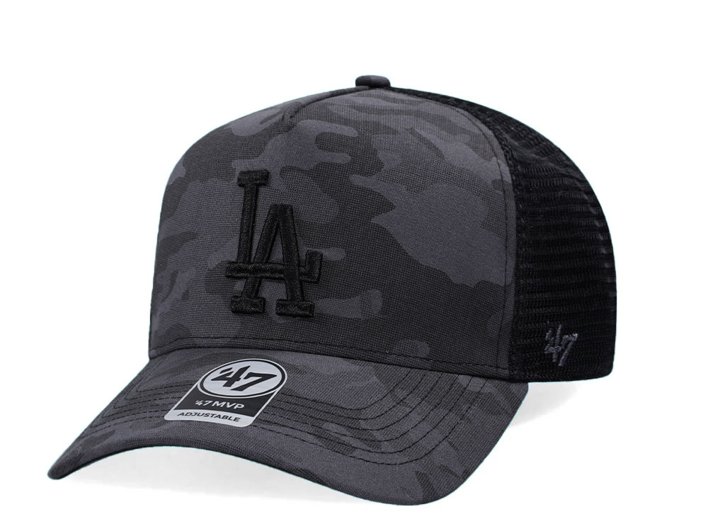 47Brand Los Angeles Dodgers Charcoal Tonal Camo Under MVP Trucker Snapback Gorra