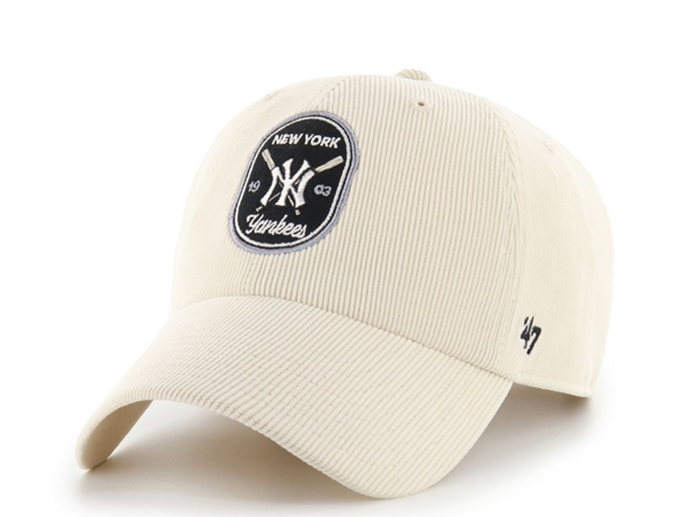 47 Brand New York Yankees Crosspatch Natural Corduroy Clean Up Strapback Gorra