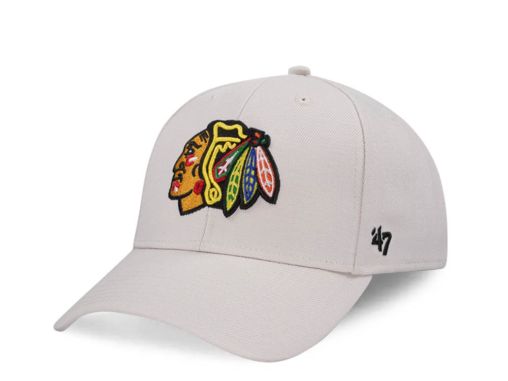 47Brand Chicago Blackhawks Bone MVP Strapback Gorra