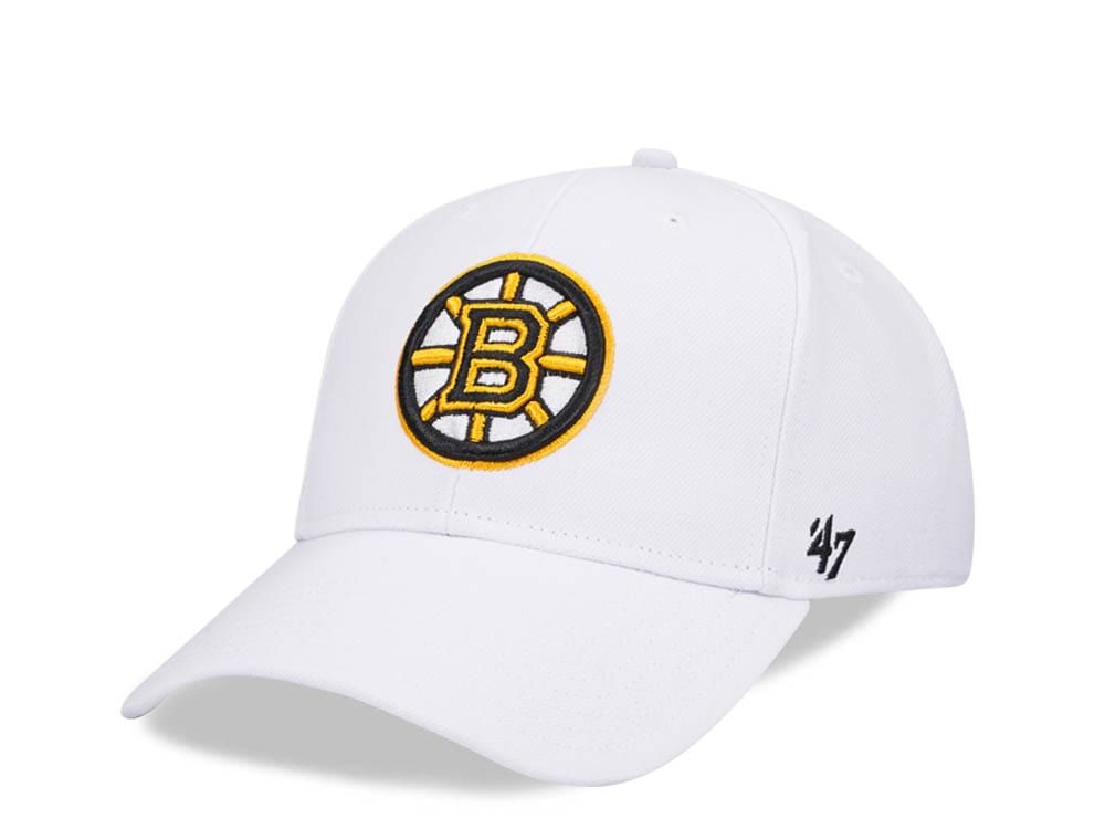 47Brand Boston Bruins White MVP Snapback Gorra