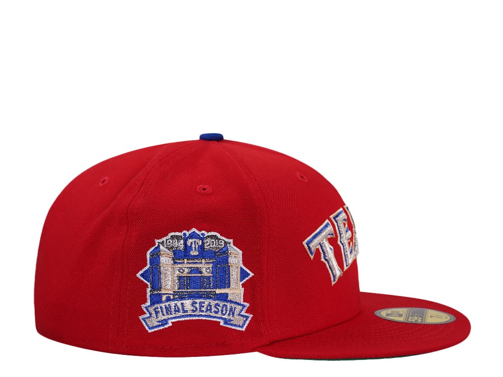 New Era Texas Rangers Final Season 2019 Silver Red Edition 59Fifty Fitted Gorra