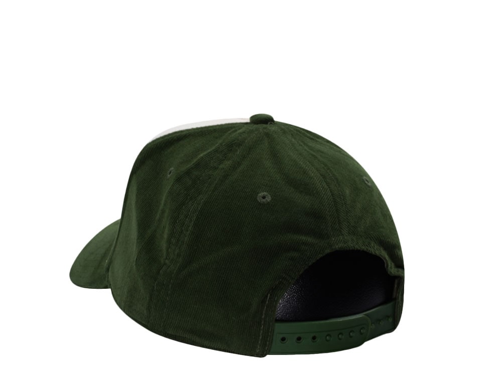 John Deere Vintage JD TM Chain Stitch White Green Snapback Gorra